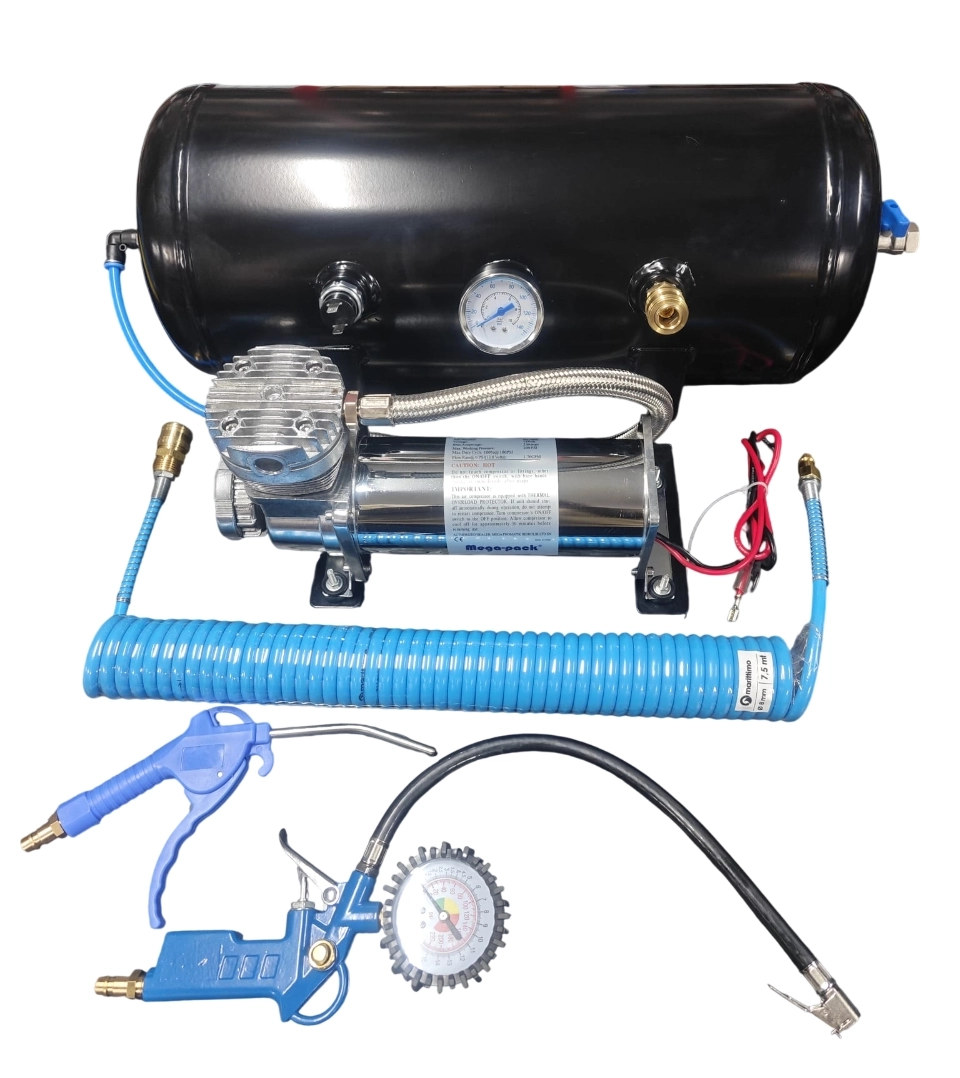24 Volt Air Hava Kompresörü Set + Hortum ve Tabancalar