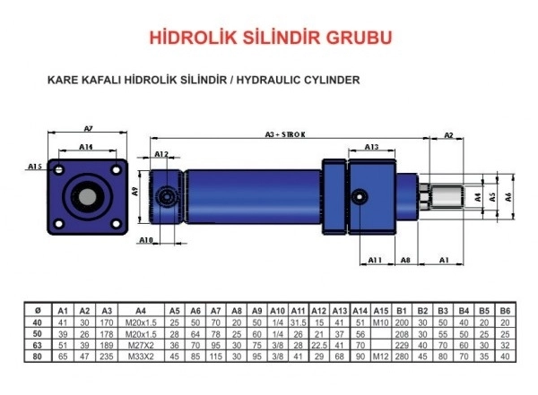 Q80 KARE KAFALI SİLİNDİR