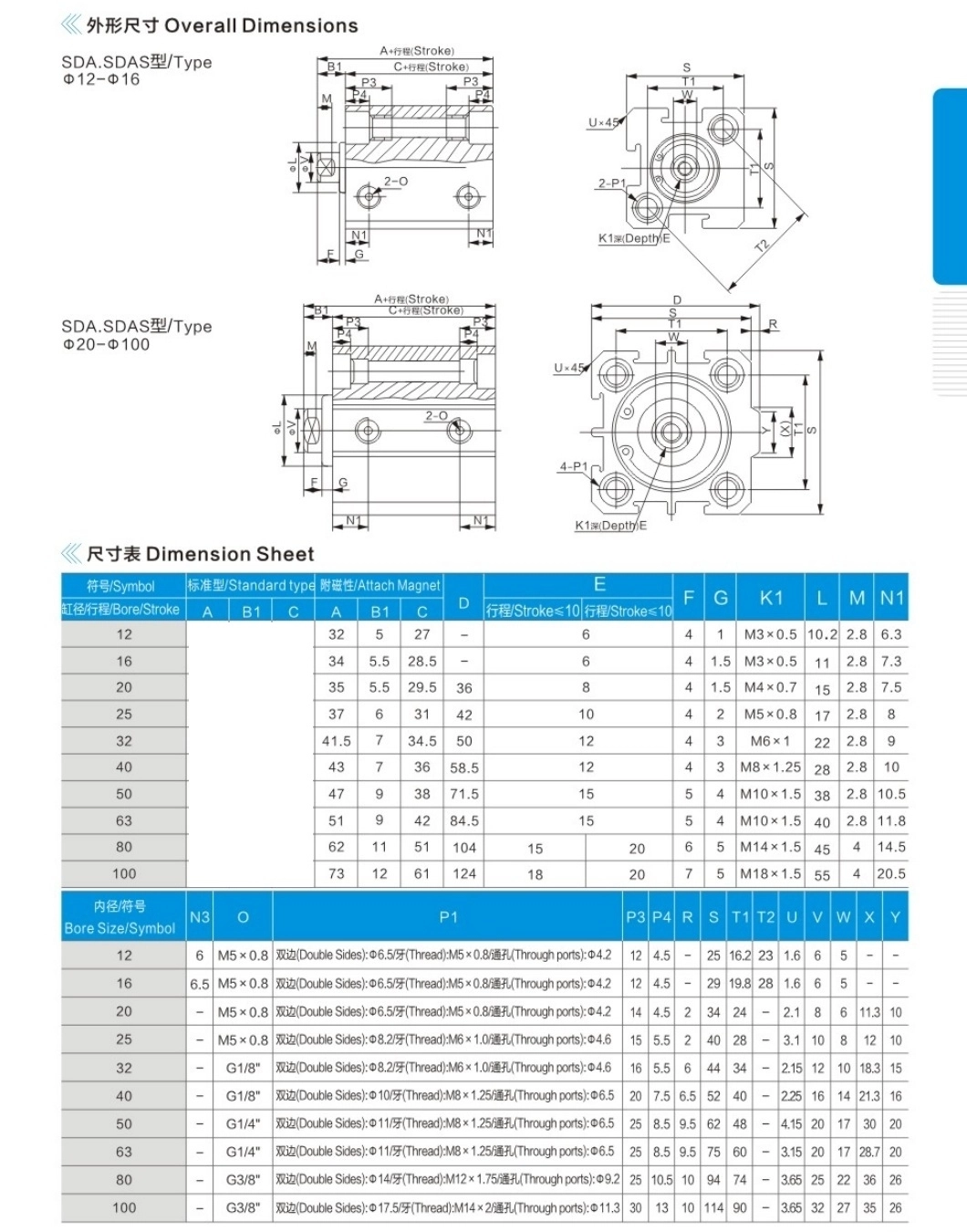 SDA-S Q25 Short Silindir